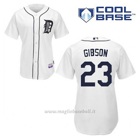 Maglia Baseball Uomo Detroit Tigers Kirk Gibson 23 Bianco 1ªCool Base